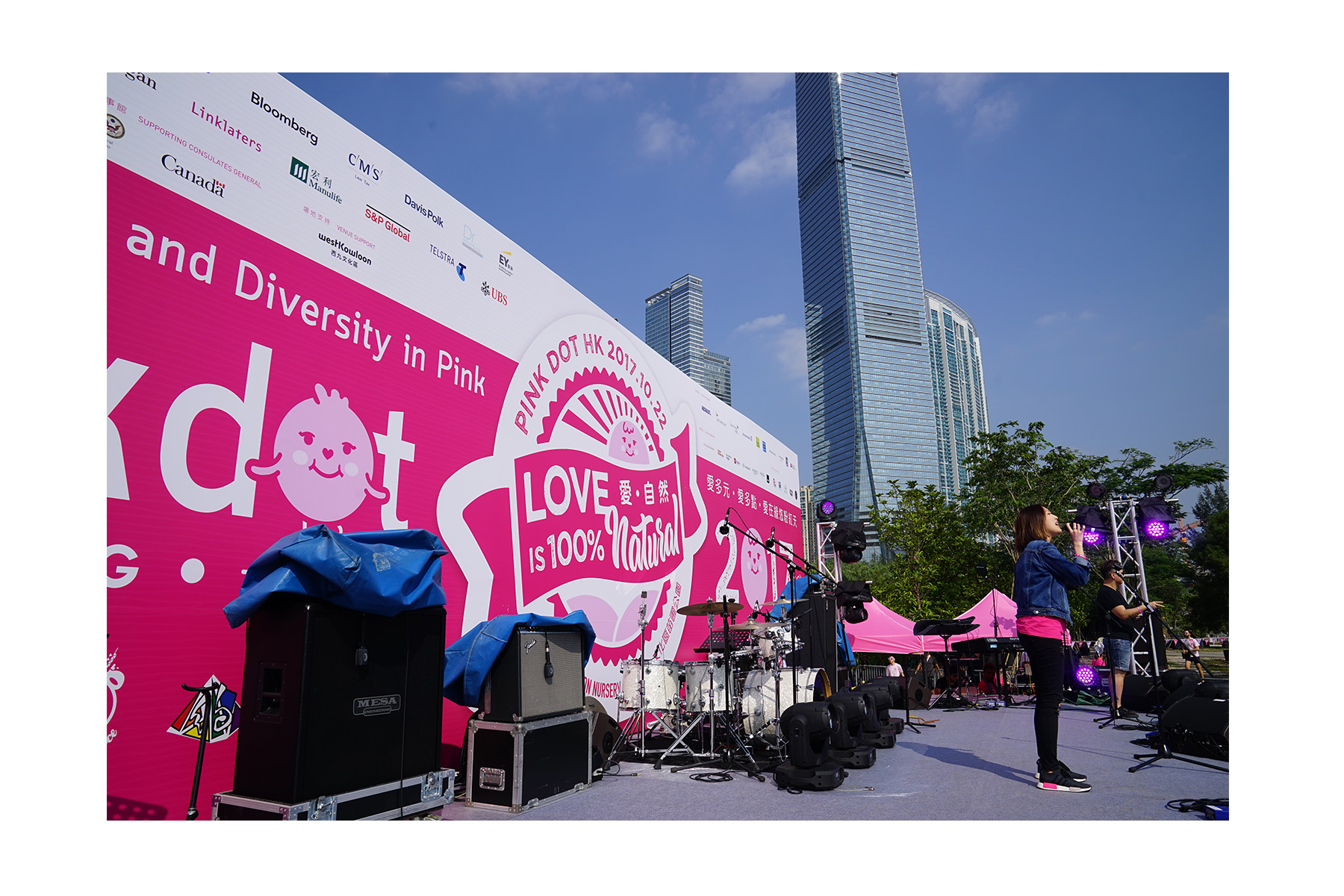 PInk Dot Hong Kong event backdrop design and production Cranes Media