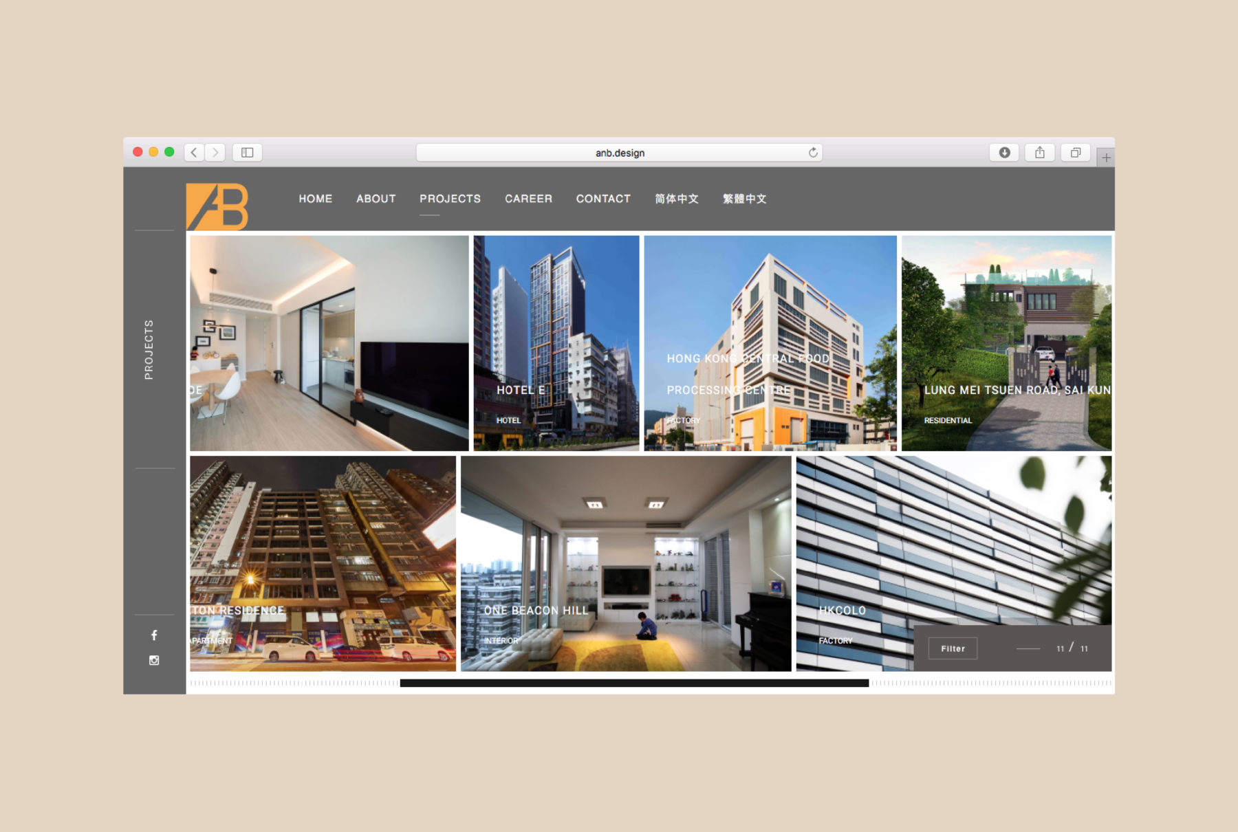 Web design for Hong Kong Architectural Firm Cranes Media Branding